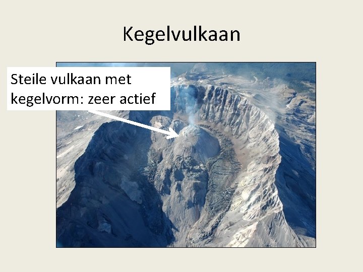 Kegelvulkaan Steile vulkaan met kegelvorm: zeer actief 