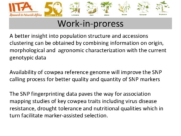 Phenotyping of mini‐core Work‐in‐proress A better insight into population structure and accessions clustering can Phenotyping of mini‐core Work‐in‐proress A better insight into population structure and accessions clustering can