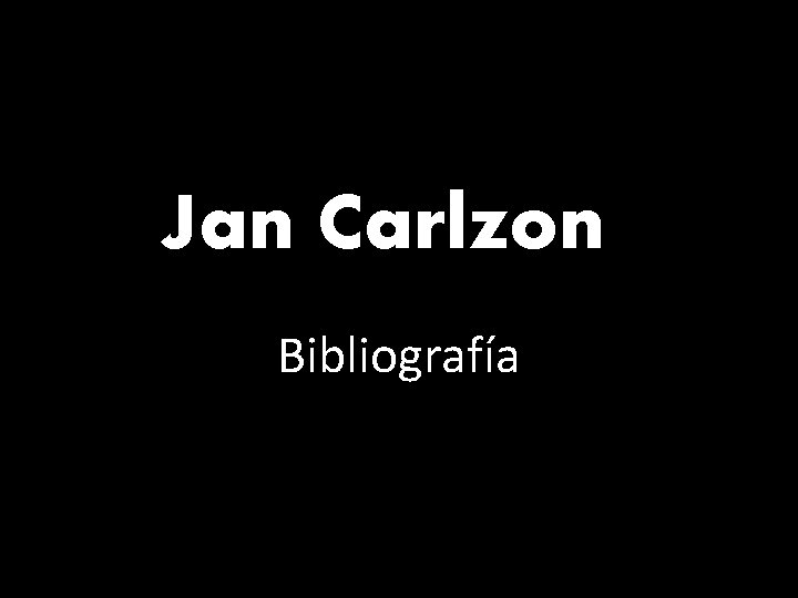 Jan Carlzon Bibliografía 