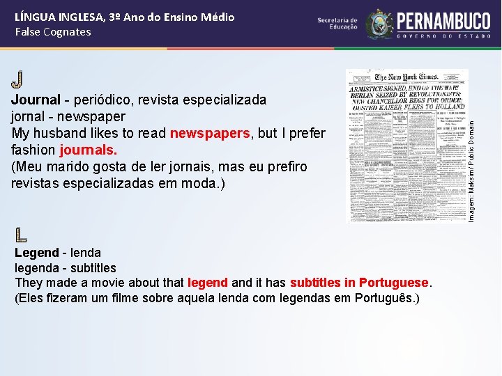 LÍNGUA INGLESA, 3º Ano do Ensino Médio False Cognates Journal - periódico, revista especializada
