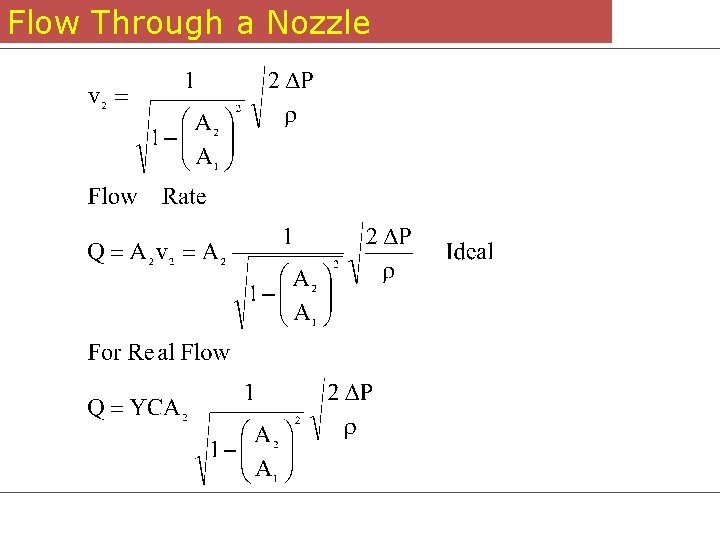 Flow Through a Nozzle 