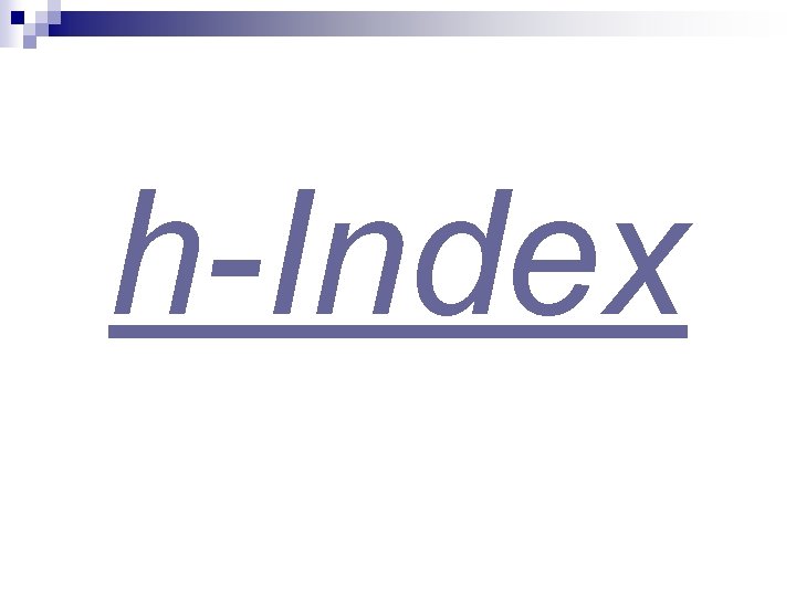 h-Index 