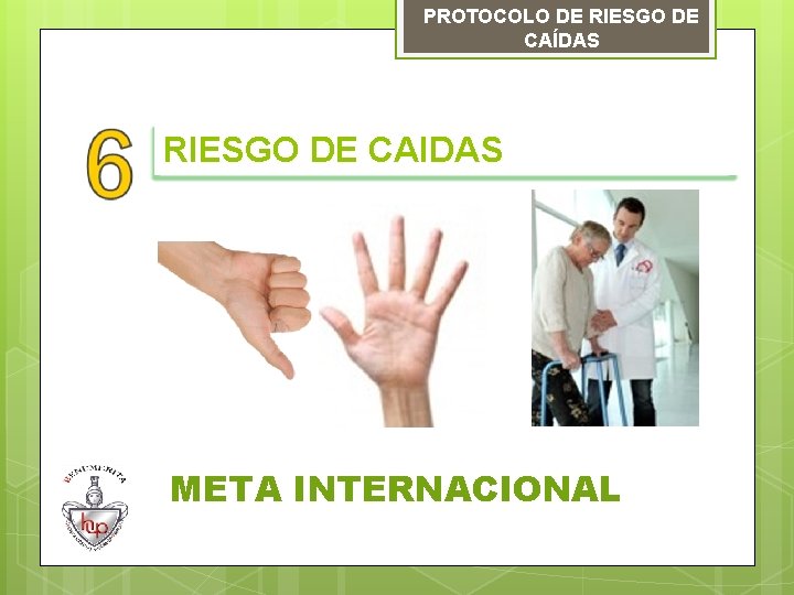 PROTOCOLO DE RIESGO DE CAÍDAS RIESGO DE CAIDAS META INTERNACIONAL 