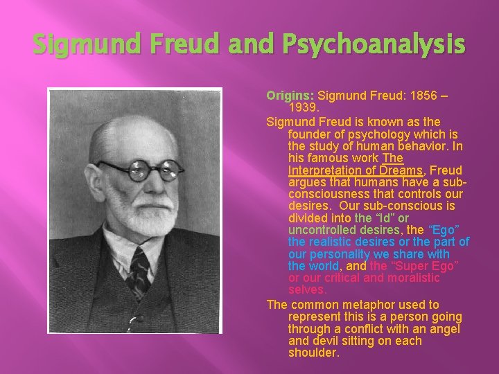 Sigmund Freud and Psychoanalysis Origins: Sigmund Freud: 1856 – 1939. Sigmund Freud is known Sigmund Freud and Psychoanalysis Origins: Sigmund Freud: 1856 – 1939. Sigmund Freud is known