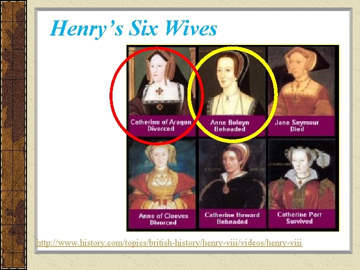 Henry’s Six Wives http: //www. history. com/topics/british-history/henry-viii/videos/henry-viii Henry’s Six Wives http: //www. history. com/topics/british-history/henry-viii/videos/henry-viii