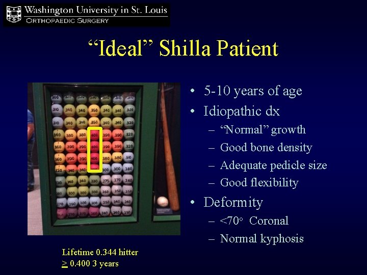 “Ideal” Shilla Patient • 5 -10 years of age • Idiopathic dx – –