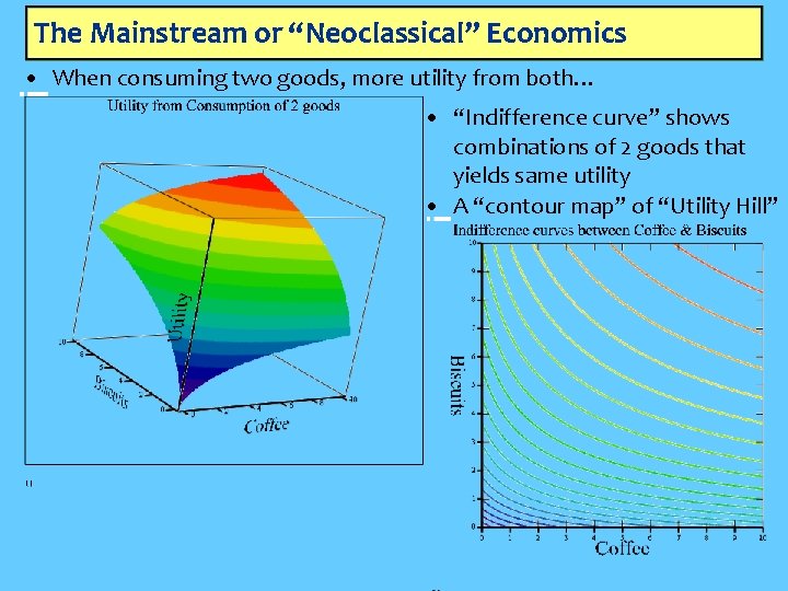 The Mainstream or “Neoclassical” Economics • When consuming two goods, more utility from both…