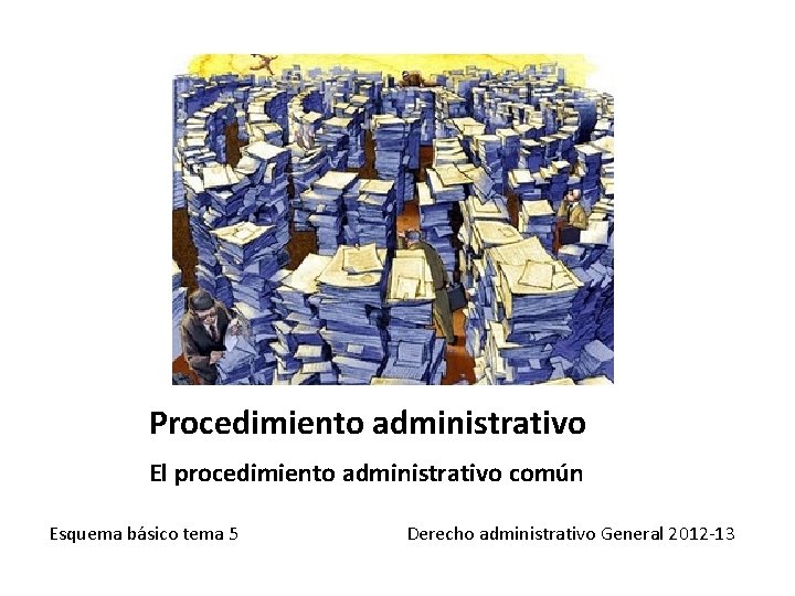 Procedimiento administrativo El procedimiento administrativo común Esquema básico tema 5 Derecho administrativo General 2012
