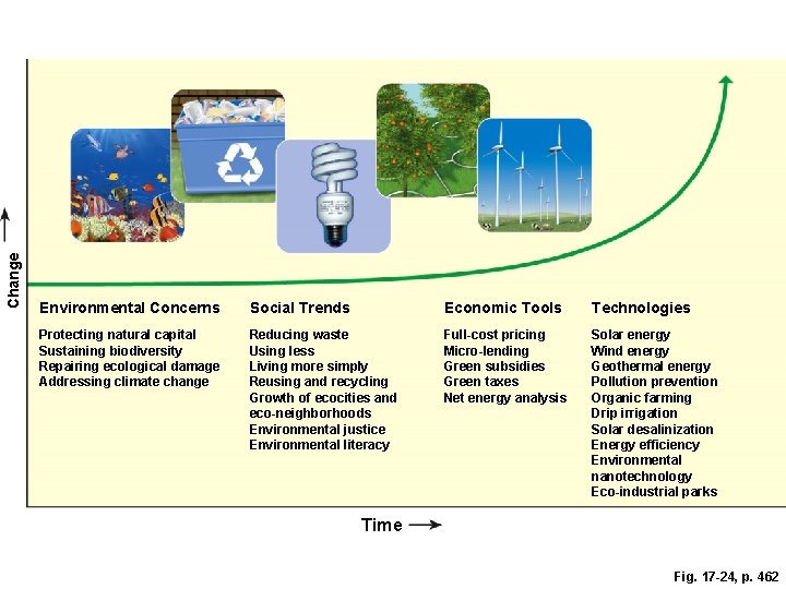 Change Environmental Concerns Social Trends Economic Tools Technologies Protecting natural capital Sustaining biodiversity Repairing