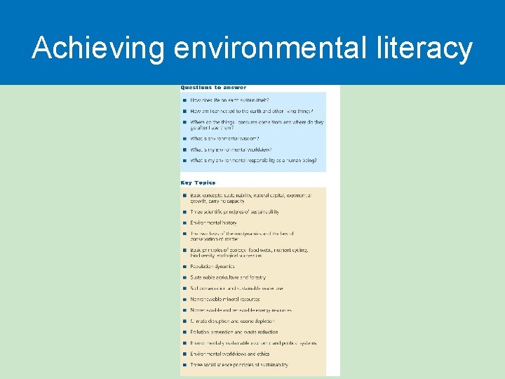 Achieving environmental literacy 