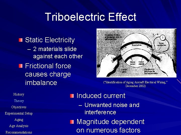 Triboelectric Effect Static Electricity – 2 materials slide against each other Frictional force causes