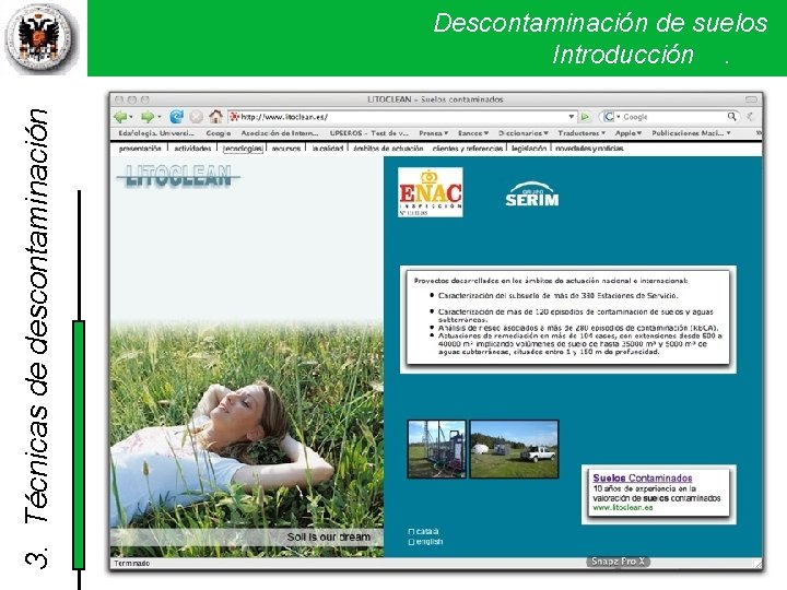 3. Técnicas de descontaminación Descontaminación de suelos Introducción . 