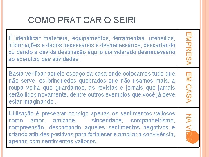 COMO PRATICAR O SEIRI Basta verificar aquele espaço da casa onde colocamos tudo que