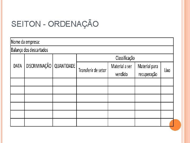 SEITON - ORDENAÇÃO 