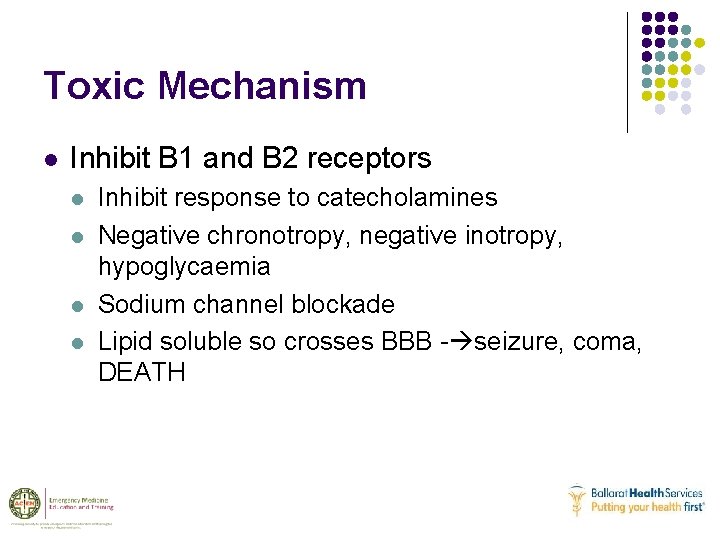 Toxic Mechanism l Inhibit B 1 and B 2 receptors l l Inhibit response