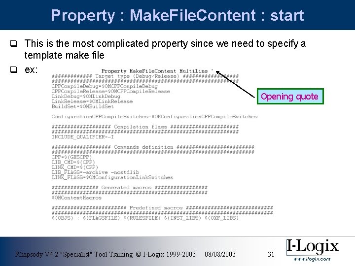 Property : Make. File. Content : start q This is the most complicated property