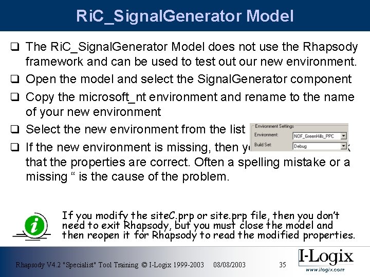 Ri. C_Signal. Generator Model q The Ri. C_Signal. Generator Model does not use the