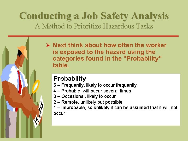 Conducting a Job Safety Analysis A Method to Prioritize Hazardous Tasks Ø Next think
