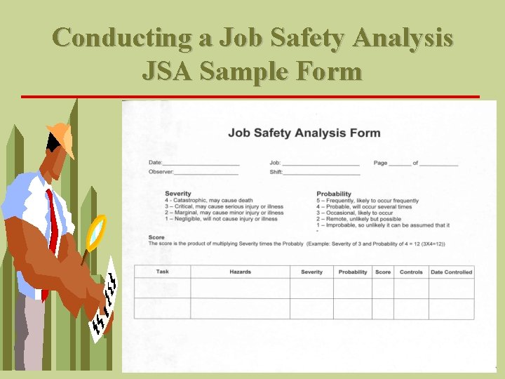 Conducting a Job Safety Analysis JSA Sample Form 