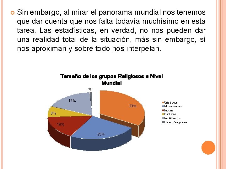 Sin embargo, al mirar el panorama mundial nos tenemos que dar cuenta que Sin embargo, al mirar el panorama mundial nos tenemos que dar cuenta que