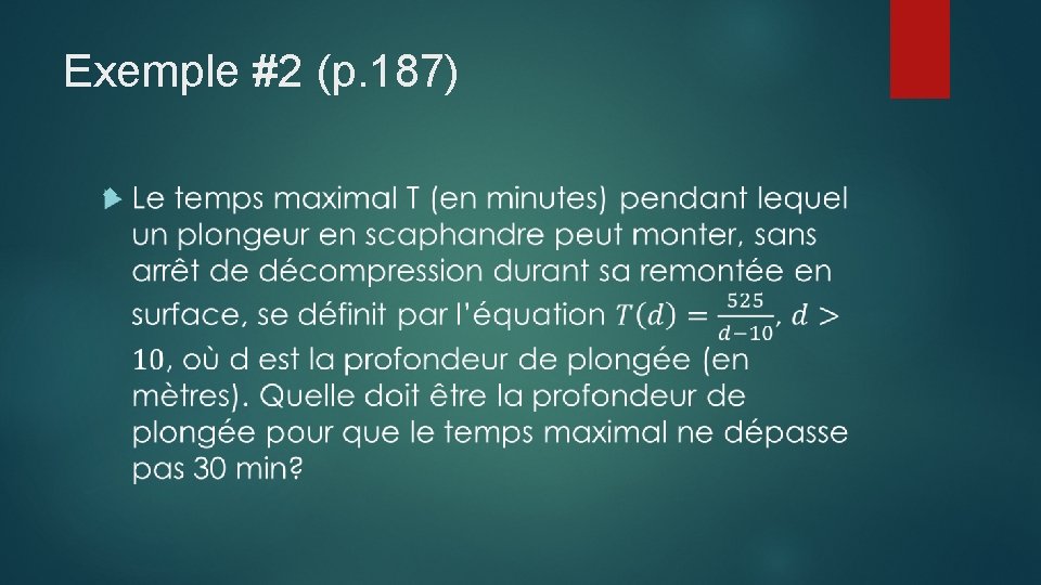 Exemple #2 (p. 187) 
