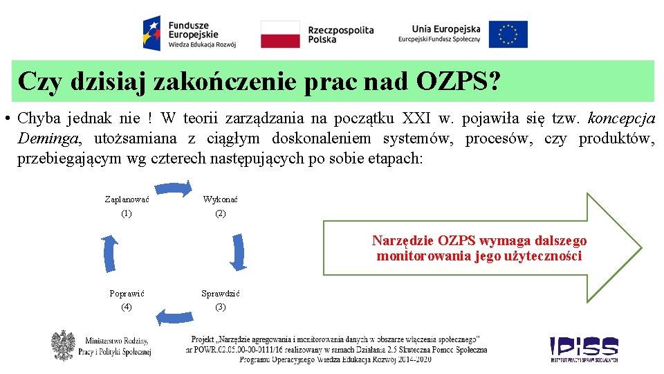 Czy dzisiaj zakończenie prac nad OZPS? • Chyba jednak nie ! W teorii zarządzania