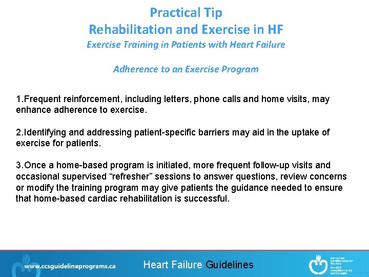 Practical Tip Rehabilitation and Exercise in HF Exercise Training in Patients with Heart Failure