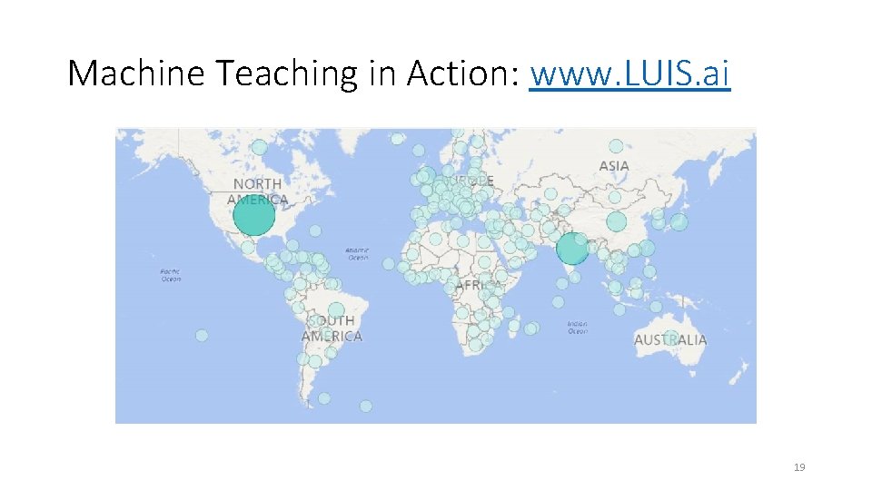 Machine Teaching in Action: www. LUIS. ai 19 