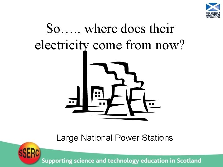 So…. . where does their electricity come from now? Large National Power Stations 