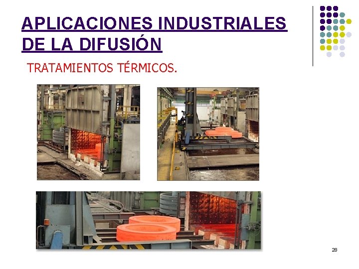 APLICACIONES INDUSTRIALES DE LA DIFUSIÓN TRATAMIENTOS TÉRMICOS. 28 