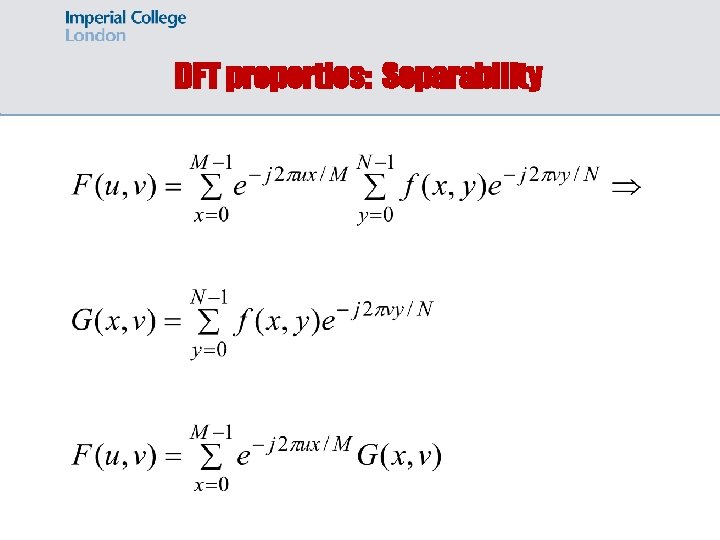 DFT properties: Separability 