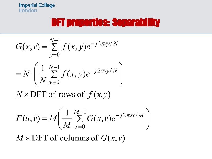 DFT properties: Separability 