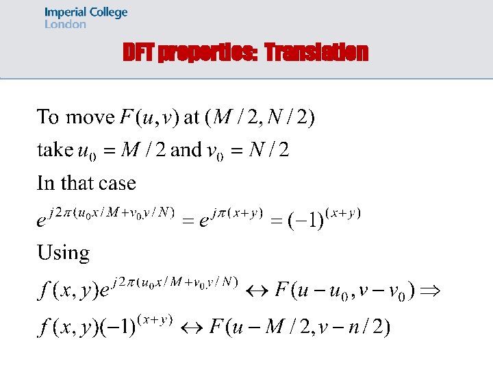 DFT properties: Translation DFT properties: Translation