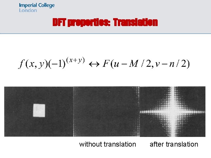DFT properties: Translation without translation after translation DFT properties: Translation without translation after translation