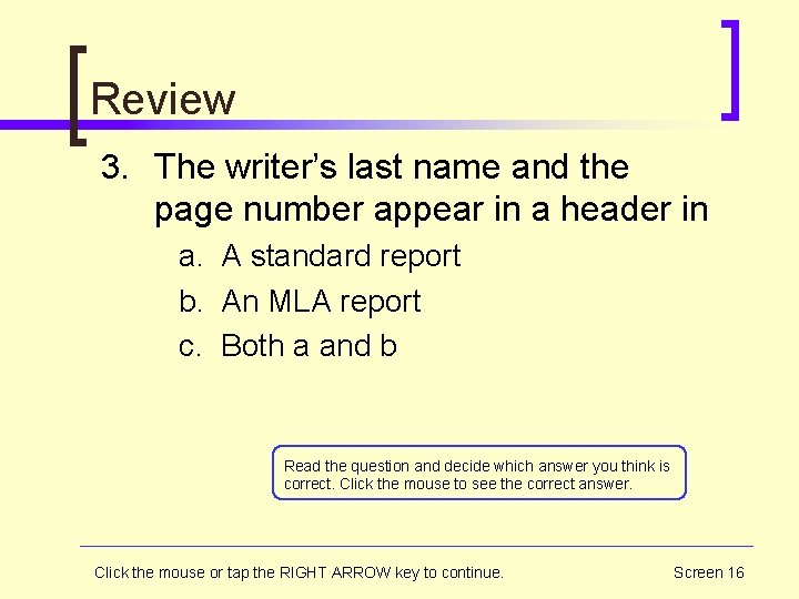 Review 3. The writer’s last name and the page number appear in a header