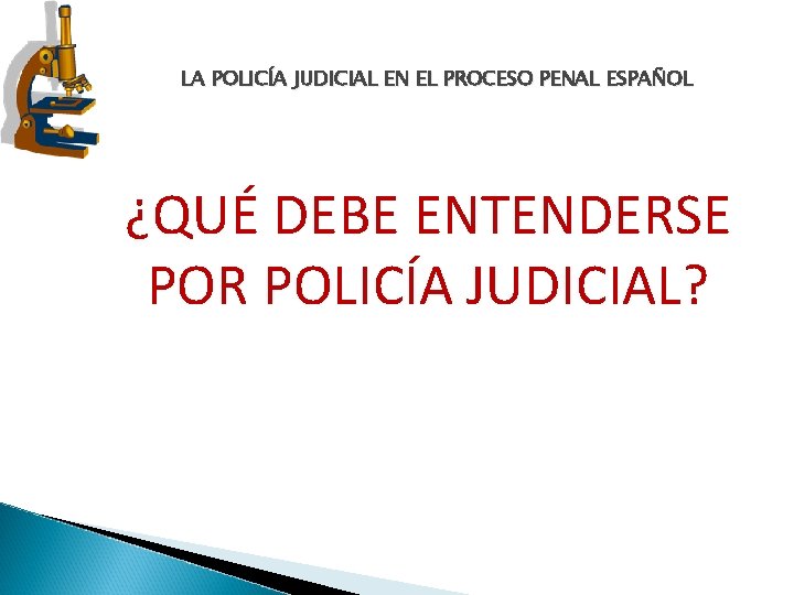 LA POLICÍA JUDICIAL EN EL PROCESO PENAL ESPAÑOL ¿QUÉ DEBE ENTENDERSE POR POLICÍA JUDICIAL?