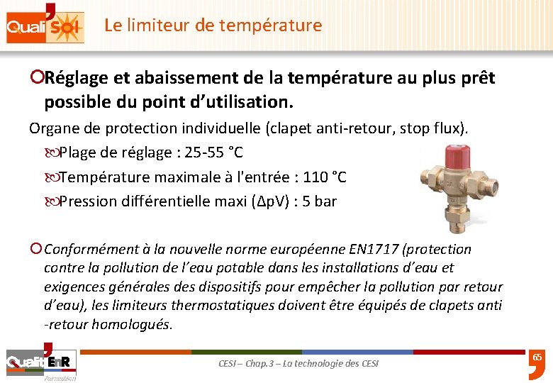 Le limiteur de température ¡Réglage et abaissement de la température au plus prêt possible