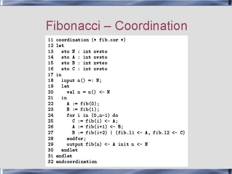 Fibonacci – Coordination 