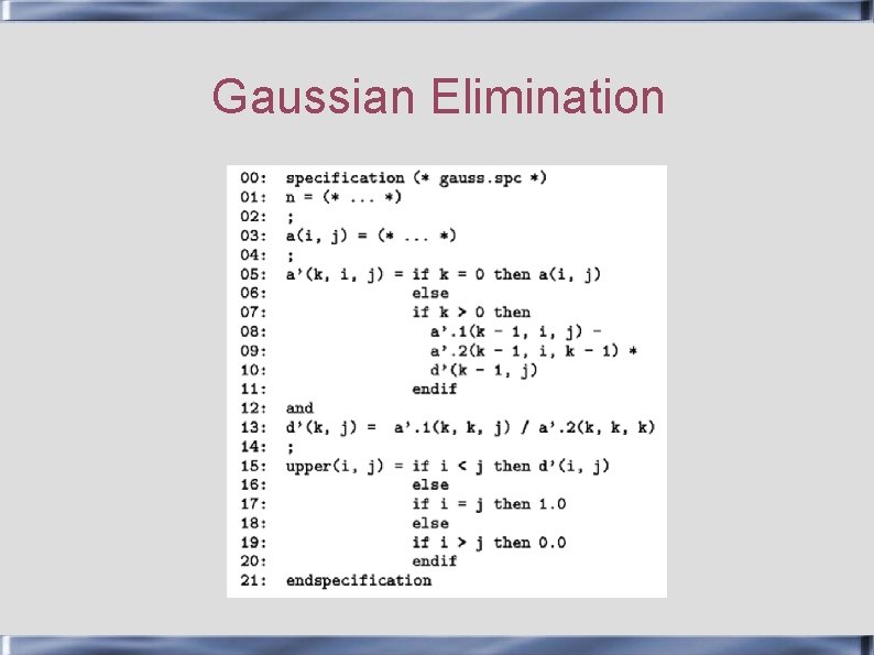 Gaussian Elimination 