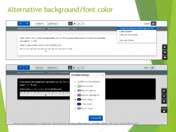 Alternative background/font color Rhode Island Department of Education � 255 Westminster Street �Providence, RI