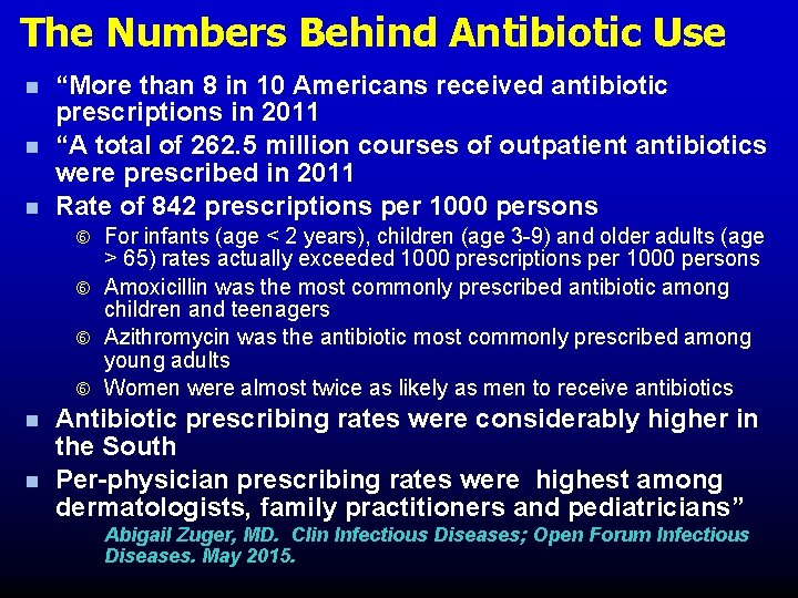 The Numbers Behind Antibiotic Use n n n “More than 8 in 10 Americans The Numbers Behind Antibiotic Use n n n “More than 8 in 10 Americans