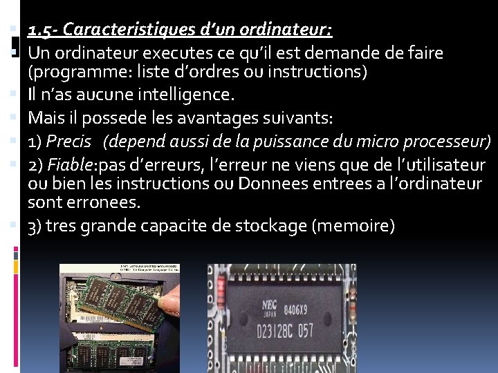 INTRODUCTION A LINFORMATIQUE 1 ere Partie Structure machine