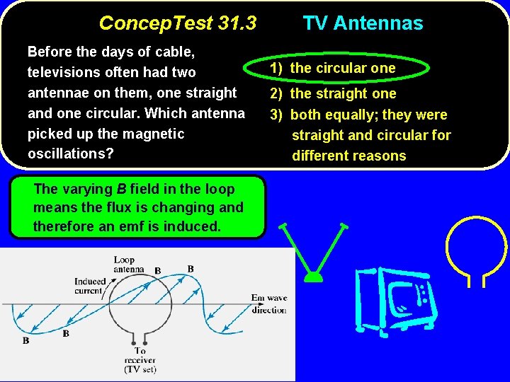 Concep. Test 31. 3 Before the days of cable, televisions often had two antennae