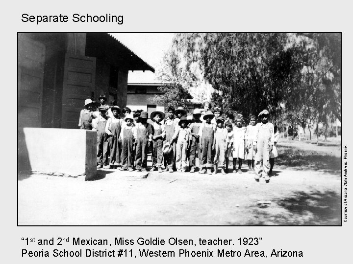 Courtesy of Arizona State Archives, Phoenix. Separate Schooling “ 1 st and 2 nd