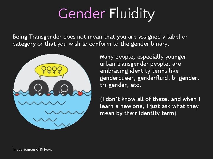 Gender Fluidity Being Transgender does not mean that you are assigned a label or