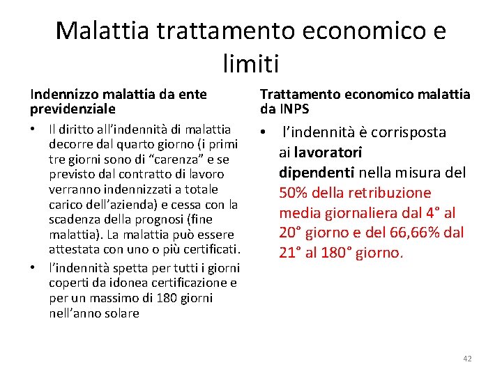 Malattia trattamento economico e limiti Indennizzo malattia da ente previdenziale Trattamento economico malattia da