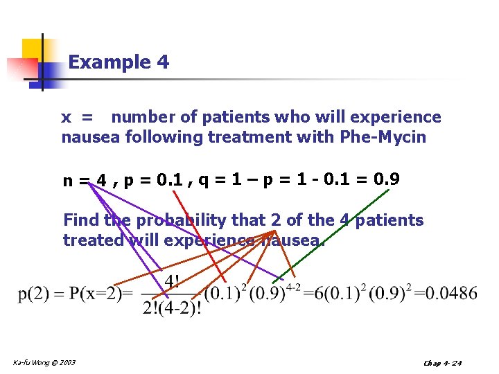 Example 4 x = number of patients who will experience nausea following treatment with Example 4 x = number of patients who will experience nausea following treatment with