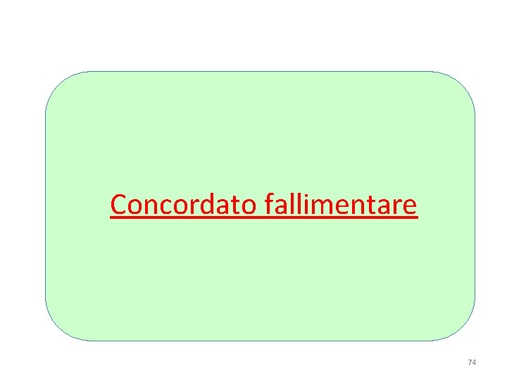  Concordato fallimentare 74 