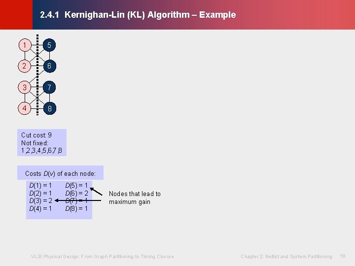 1 5 2 6 3 7 4 8 © KLMH 2. 4. 1 Kernighan-Lin