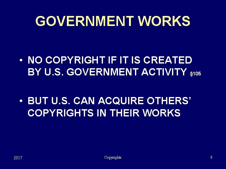 GOVERNMENT WORKS • NO COPYRIGHT IF IT IS CREATED BY U. S. GOVERNMENT ACTIVITY